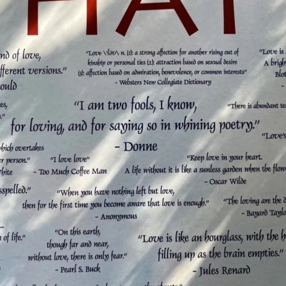 What is Love Quotes Large Poster College Collection Wall Room Decor Size 24x36 - Picture 8 of 9